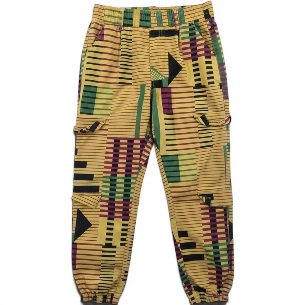 V.I.P. Joggers Womens 11/30 2-90704PRASTA-SB Yellow Geometric Cargo EUC